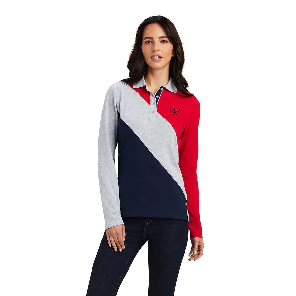 Ariat Women’s Taryn LS Polo Red / Heather Grey