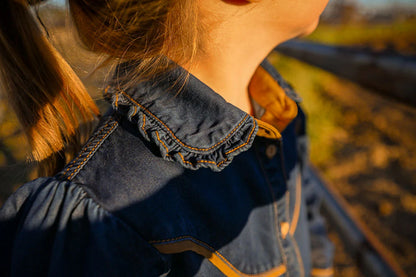 Little Spurs and Co Western Girls Teen Denim Dress Shirt