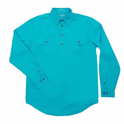 Just Country Cameron 1/2 Button Work shirt Turquoise