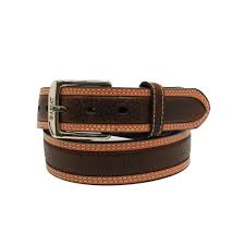 Ariat Mens Two toned belt brown oiled rowdy
