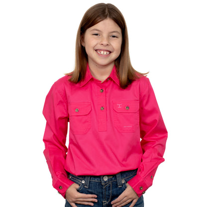 JUST COUNTRY GIRL'S - KENZIE - 1/2 BUTTON - HOT PINK