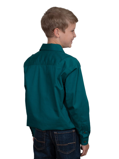 JUST COUNTRY BOY'S - LACHLAN - 1/2 BUTTON - FOREST GREEN