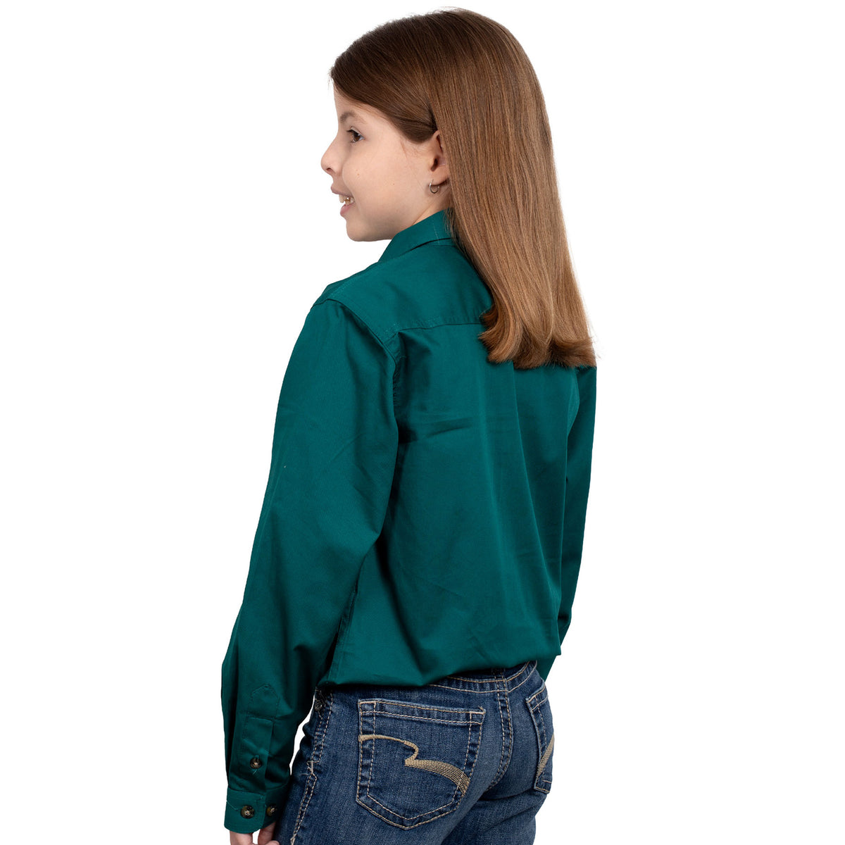 JUST COUNTRY GIRL'S - KENZIE - 1/2 BUTTON - FOREST GREEN