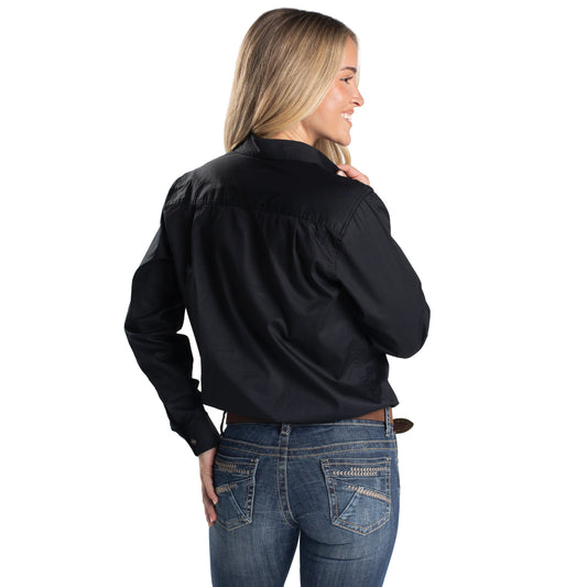 JUST COUNTRY WOMEN'S - JAHNA - 1/2 BUTTON - BLACK