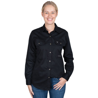 JUST COUNTRY WOMEN'S - BROOKE - FULL BUTTON - BLACK