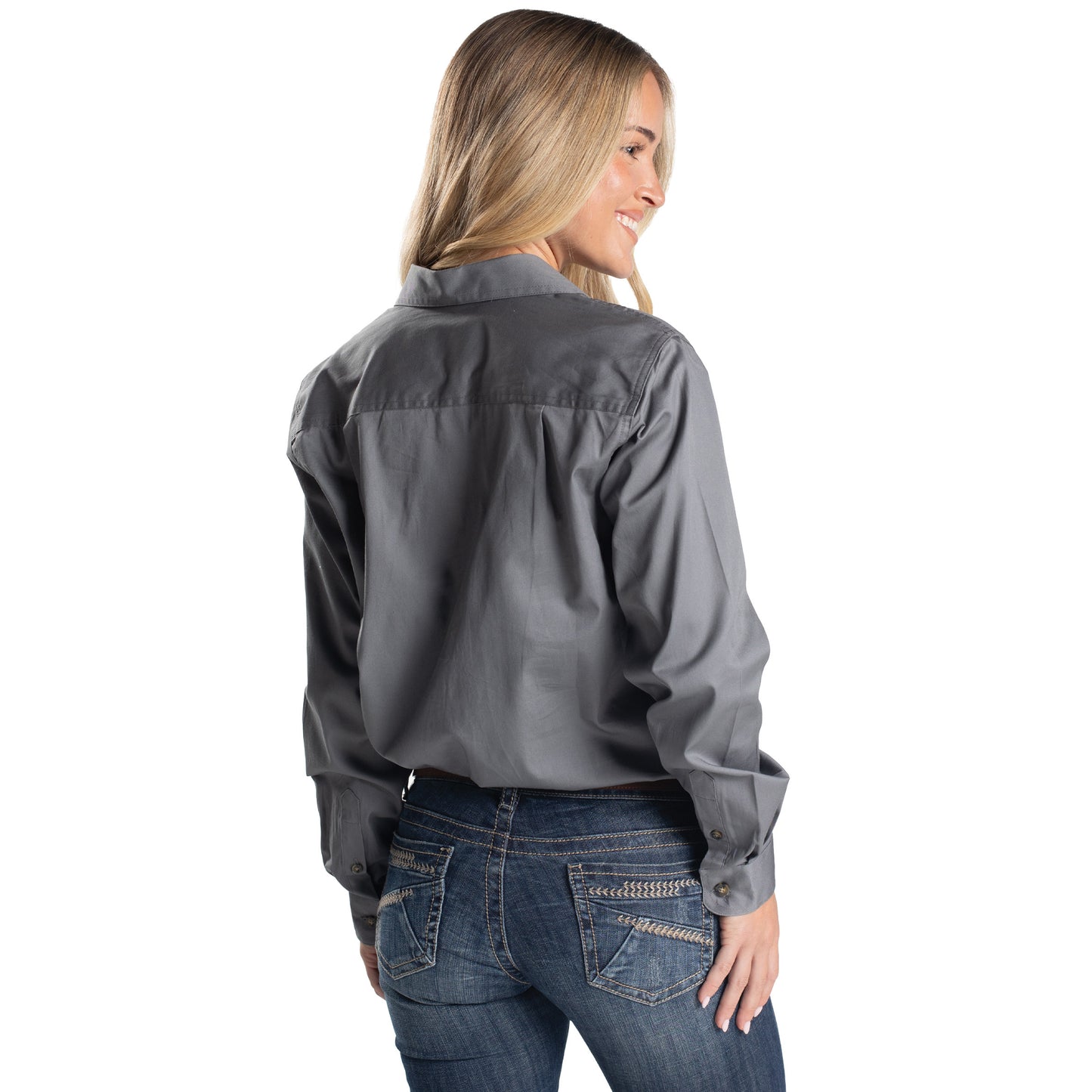 JUST COUNTRY WOMEN'S - JAHNA - 1/2 BUTTON - STEEL GREY