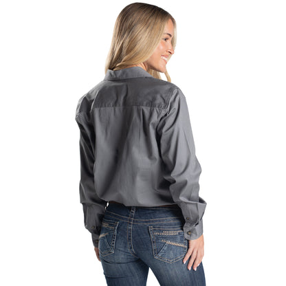JUST COUNTRY WOMEN'S - JAHNA - 1/2 BUTTON - STEEL GREY