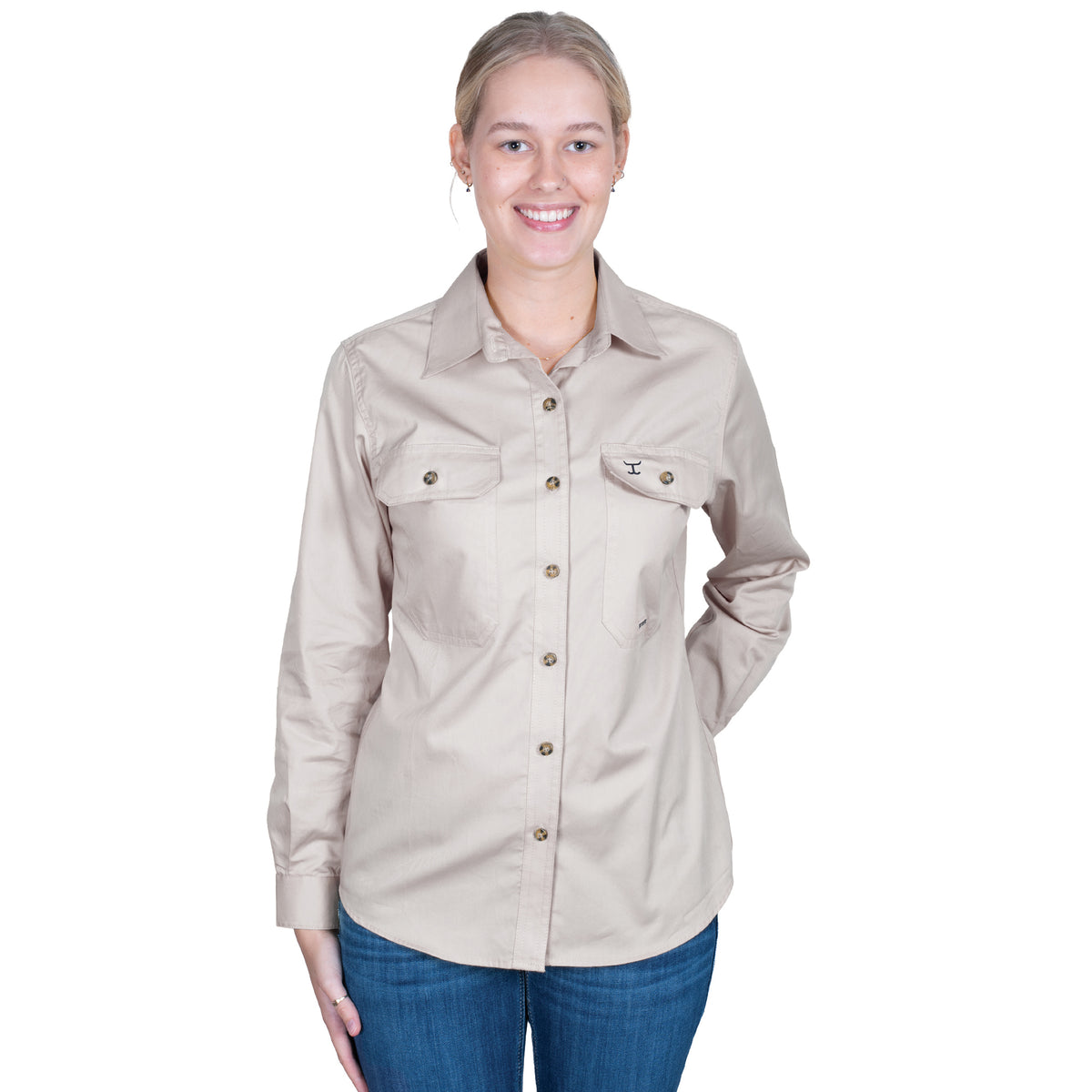 JUST COUNTRY WOMEN'S - BROOKE - FULL BUTTON - STONE