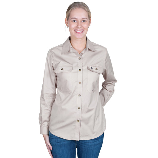 JUST COUNTRY WOMEN'S - BROOKE - FULL BUTTON - STONE