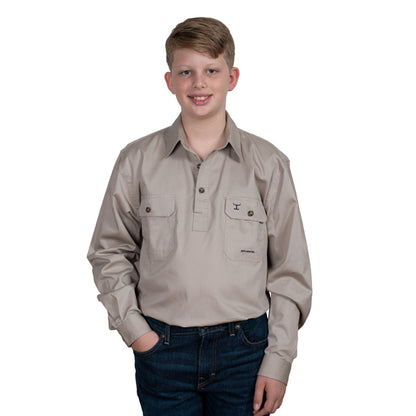 JUST COUNTRY BOY'S - LACHLAN - 1/2 BUTTON - STONE