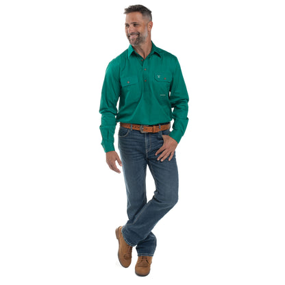 Men's Just Country Cameron 1/2 Button - Dark Green