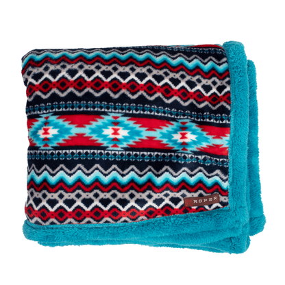 THROW RUG - AZTEC RED