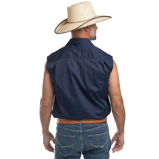 MEN'S - JACK - 1/2 BUTTON SLEEVELESS - NAVY