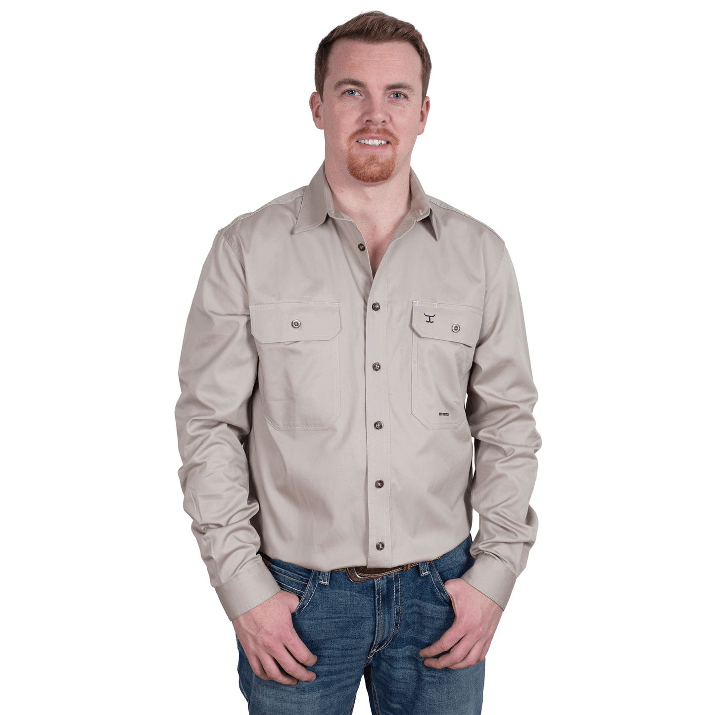 MEN'S - EVAN - FULL BUTTON - STONE