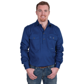 Just Country Mens Cameron Workshirt Cobalt
