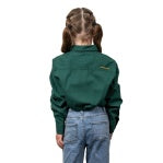 YOUTH REBAR HALF BUTTON WORKSHIRT - DARK GREEN
