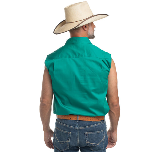 MEN'S - JACK - 1/2 BUTTON SLEEVELESS - DARK GREEN