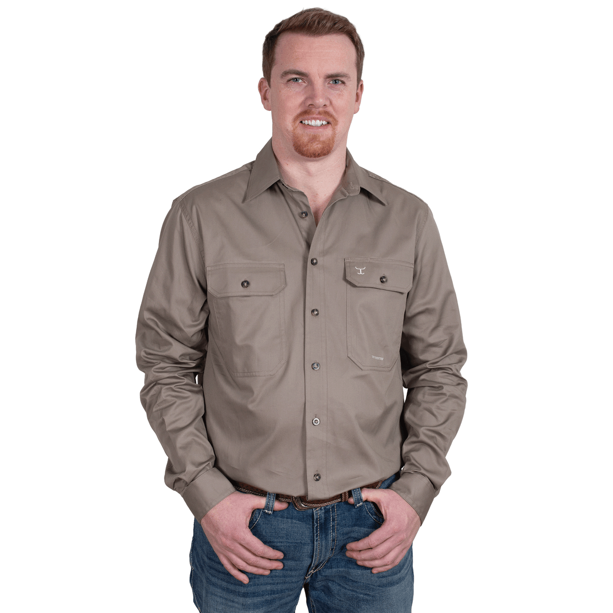 JUST COUNTRY MEN'S - EVAN - FULL BUTTON - BROWN
