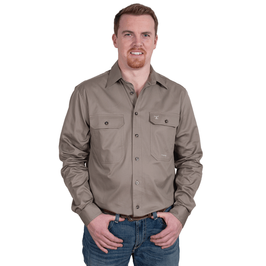 JUST COUNTRY MEN'S - EVAN - FULL BUTTON - BROWN