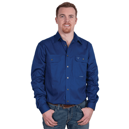 JUST COUNTRY MEN'S - EVAN - FULL BUTTON - COBALT