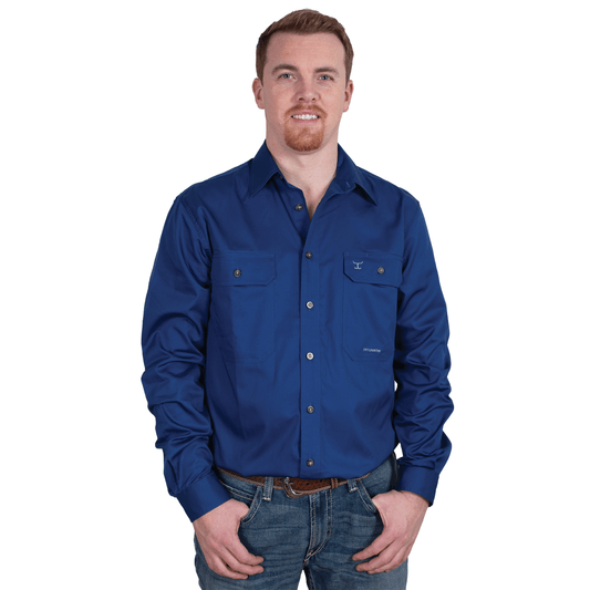 JUST COUNTRY MEN'S - EVAN - FULL BUTTON - COBALT