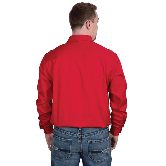 JUST COUNTRY MEN'S - CAMERON - 1/2 BUTTON - CHILLI