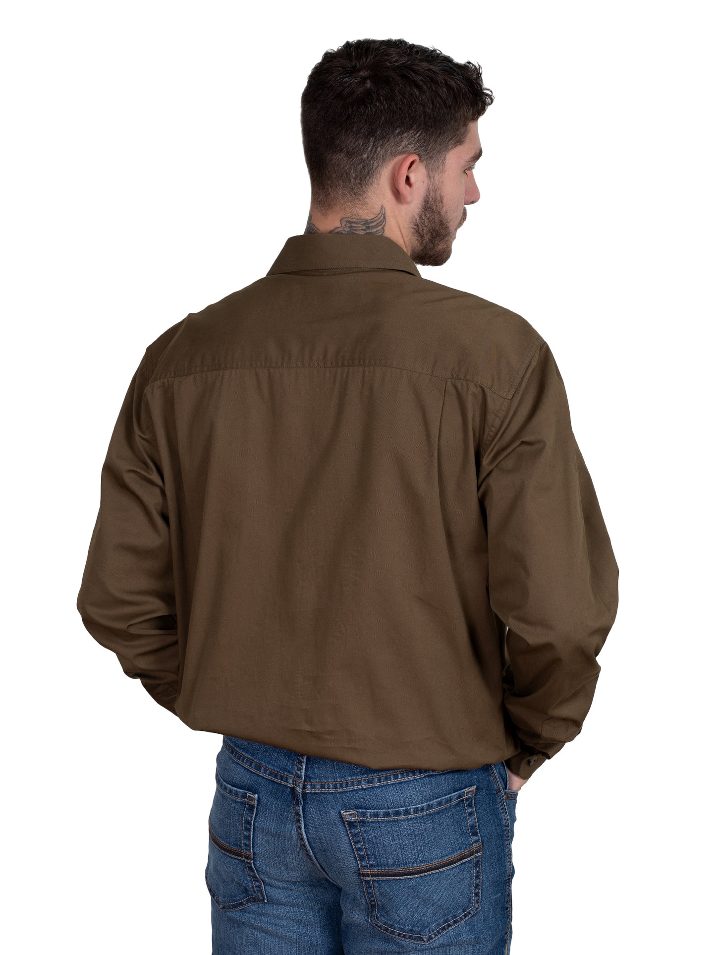 MEN'S - CAMERON - 1/2 BUTTON - BARK
