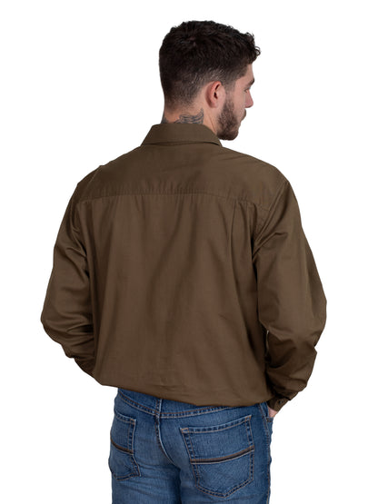 MEN'S - CAMERON - 1/2 BUTTON - BARK