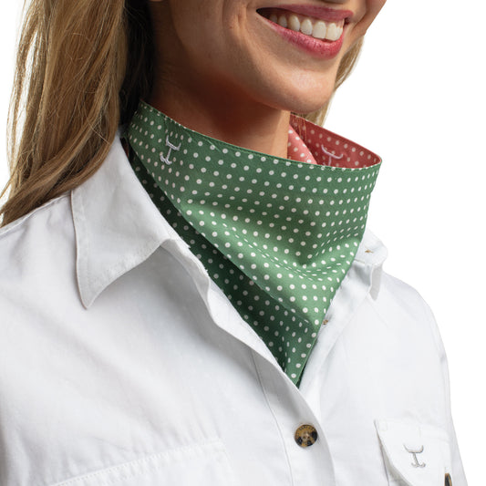 WOMEN'S CARLEE DOUBLE SIDED SCARF - PINK/GREEN