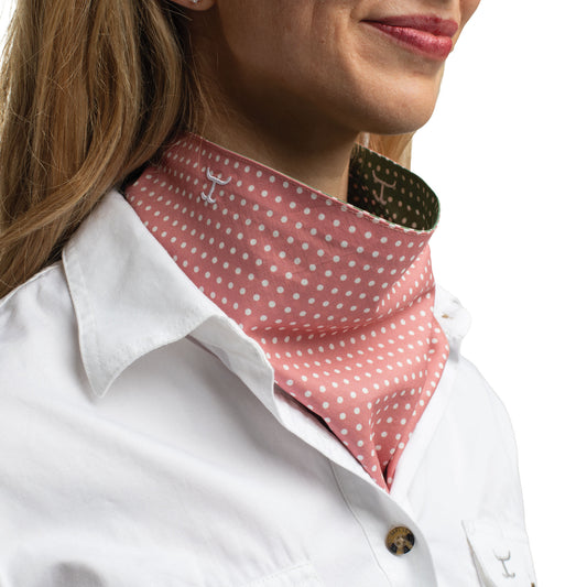 WOMEN'S CARLEE DOUBLE SIDED SCARF - PINK/GREEN