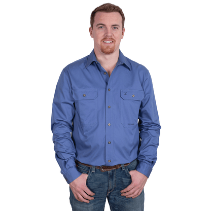 Just Country Evan Full Button Shirts - Blue