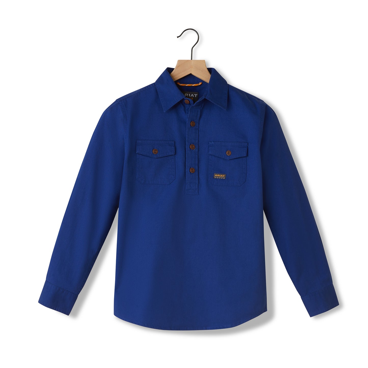 YOUTH REBAR HALF BUTTON WORKSHIRT - COBALT