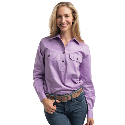 JUST COUNTRY WOMEN'S - JAHNA - 1/2 BUTTON - ORCHID