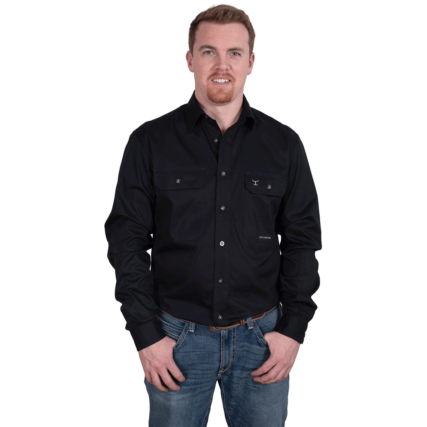JUST COUNTRY - MEN'S - EVAN - FULL BUTTON - BLACK
