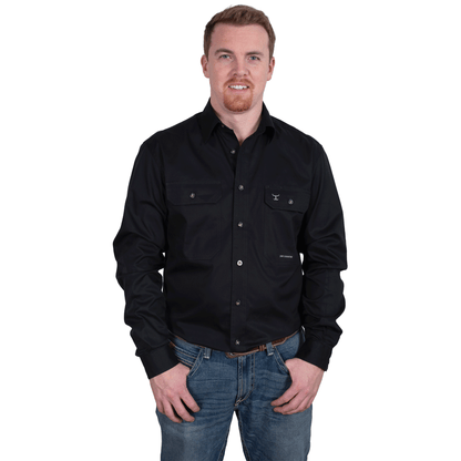 JUST COUNTRY - MEN'S - EVAN - FULL BUTTON - BLACK