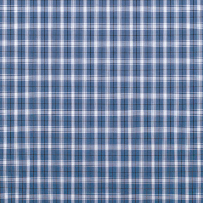 J/C MEN'S AUSTIN FULL BUTTON PLAID WORKSHIRT - DUTCH BLUE & WHITE PLAID