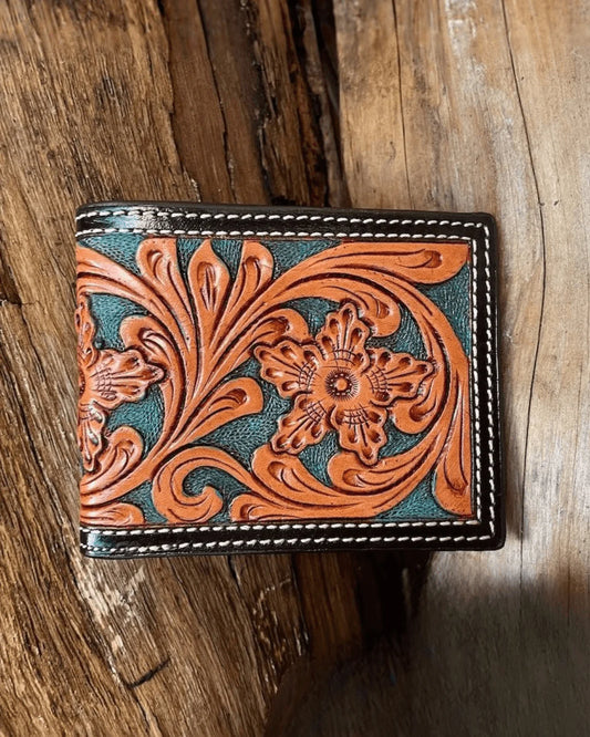 Outback King Bi Fold Wallet Emerald Vine