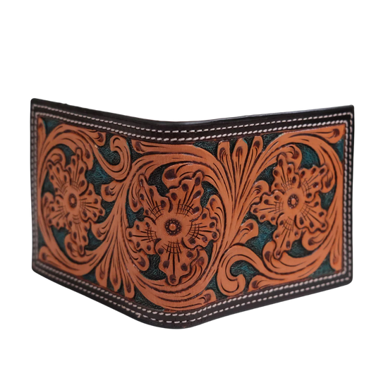 Outback King Bi Fold Wallet Emerald Vine