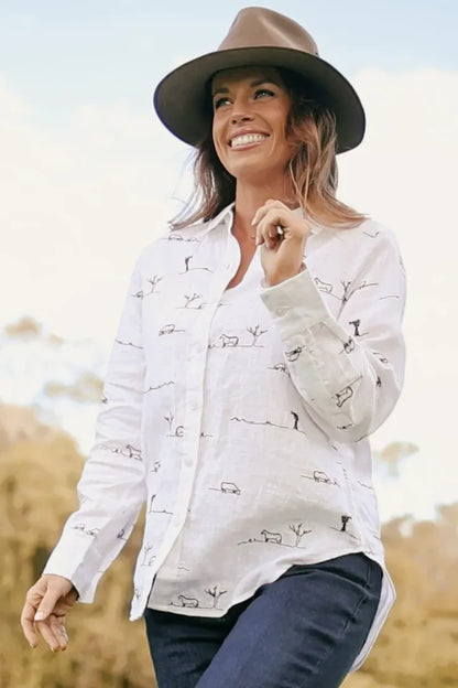 Outback Linen White Rural Outback Linen Shirt