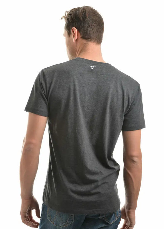 Wrangler Mens Angus SS Tee Charcoal Marle